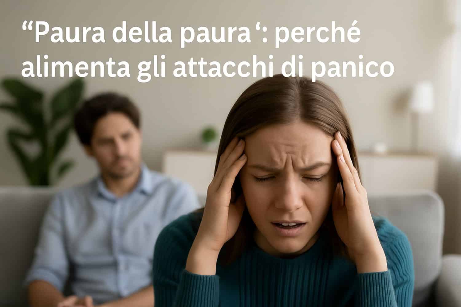 Attacco di panico – persone reali in momenti di ansia Uomini e donne che vivono un attacco di panico in situazioni quotidiane