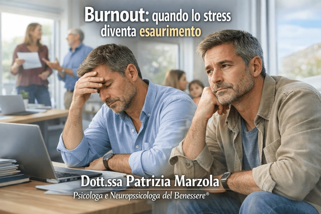 Burnout da stress lavorativo: persona stanca e sotto pressione in contesti di lavoro e vita quotidiana