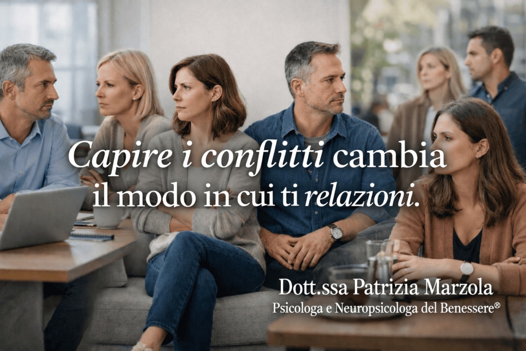 Persone in diversi contesti relazionali che vivono conflitti relazionali nella vita quotidiana, sul lavoro e nelle relazioni personali