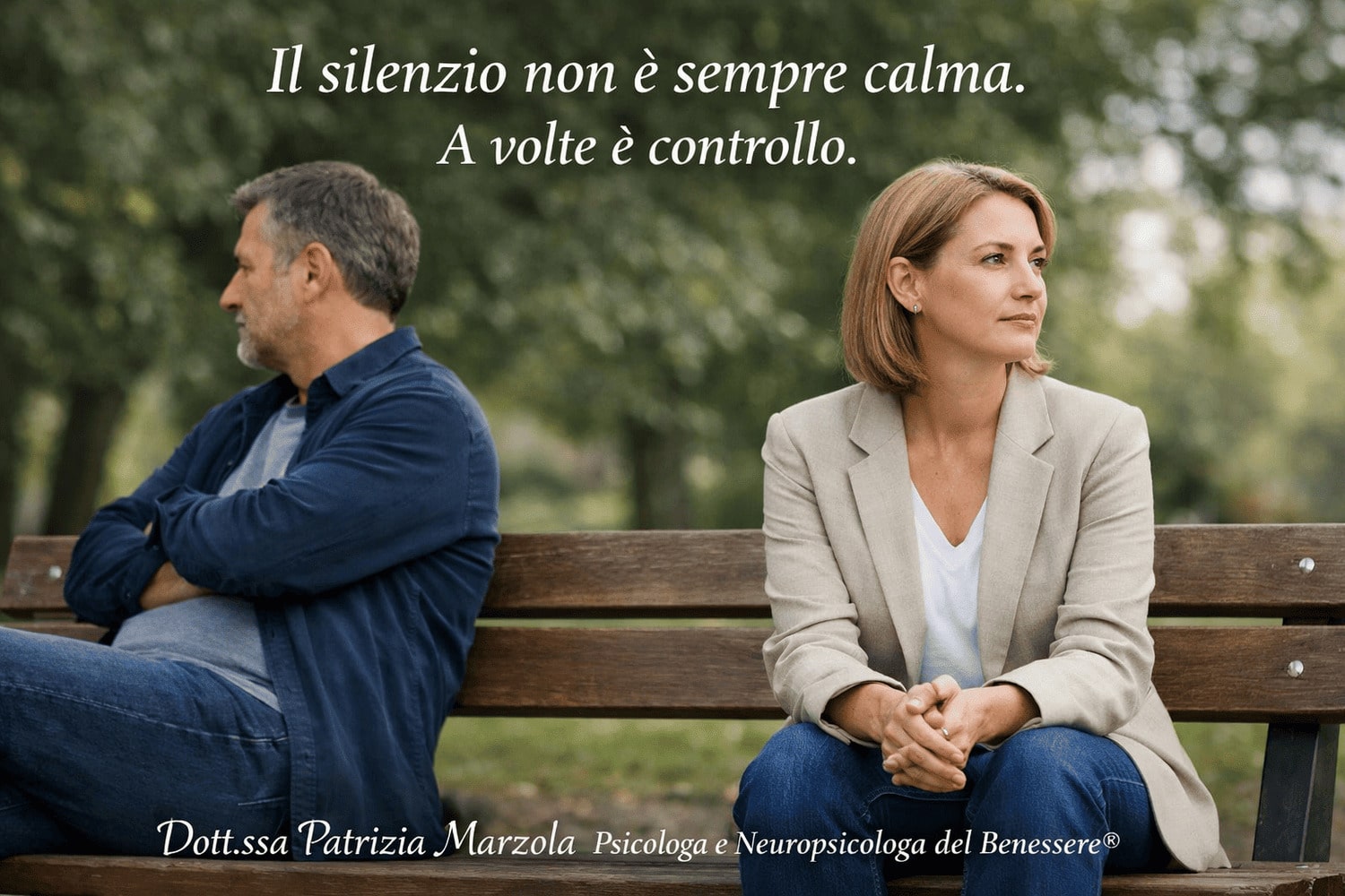 Il silenzio del narcisista non è calma ma controllo Il silenzio del partner narcisista come forma di controllo nella relazione di coppia