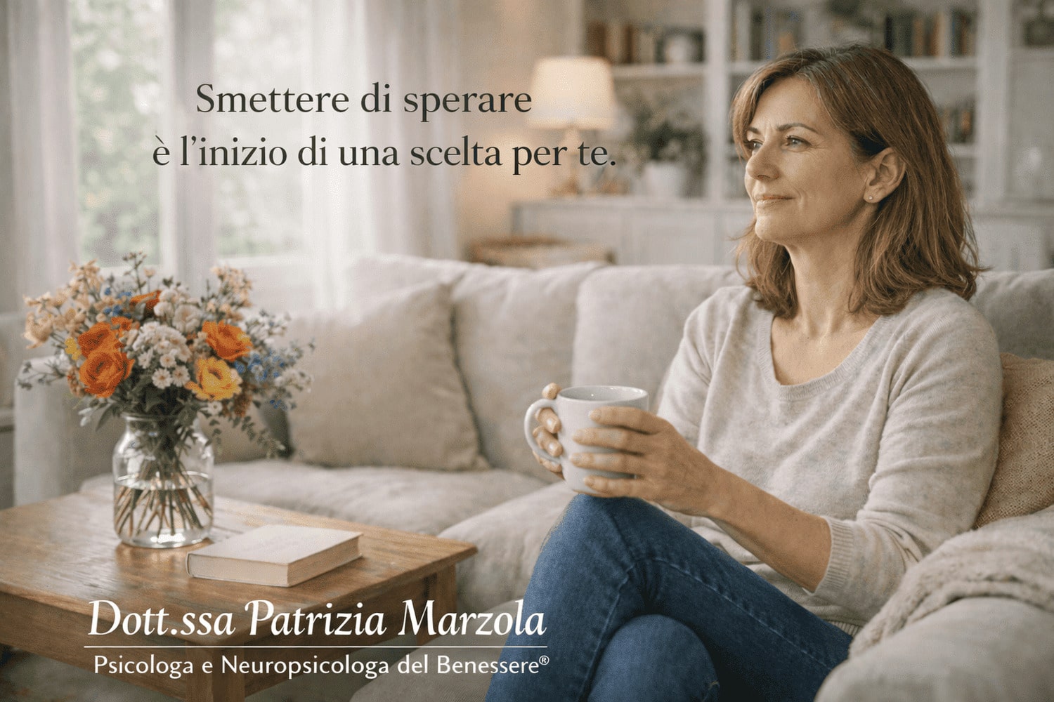 Donna riflessiva che inizia a smettere di sperare che il partner narcisista cambi