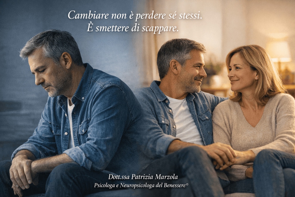 Tratti narcisistici e cambiamento: uomo che passa dal ritiro emotivo a una relazione più serena e consapevole