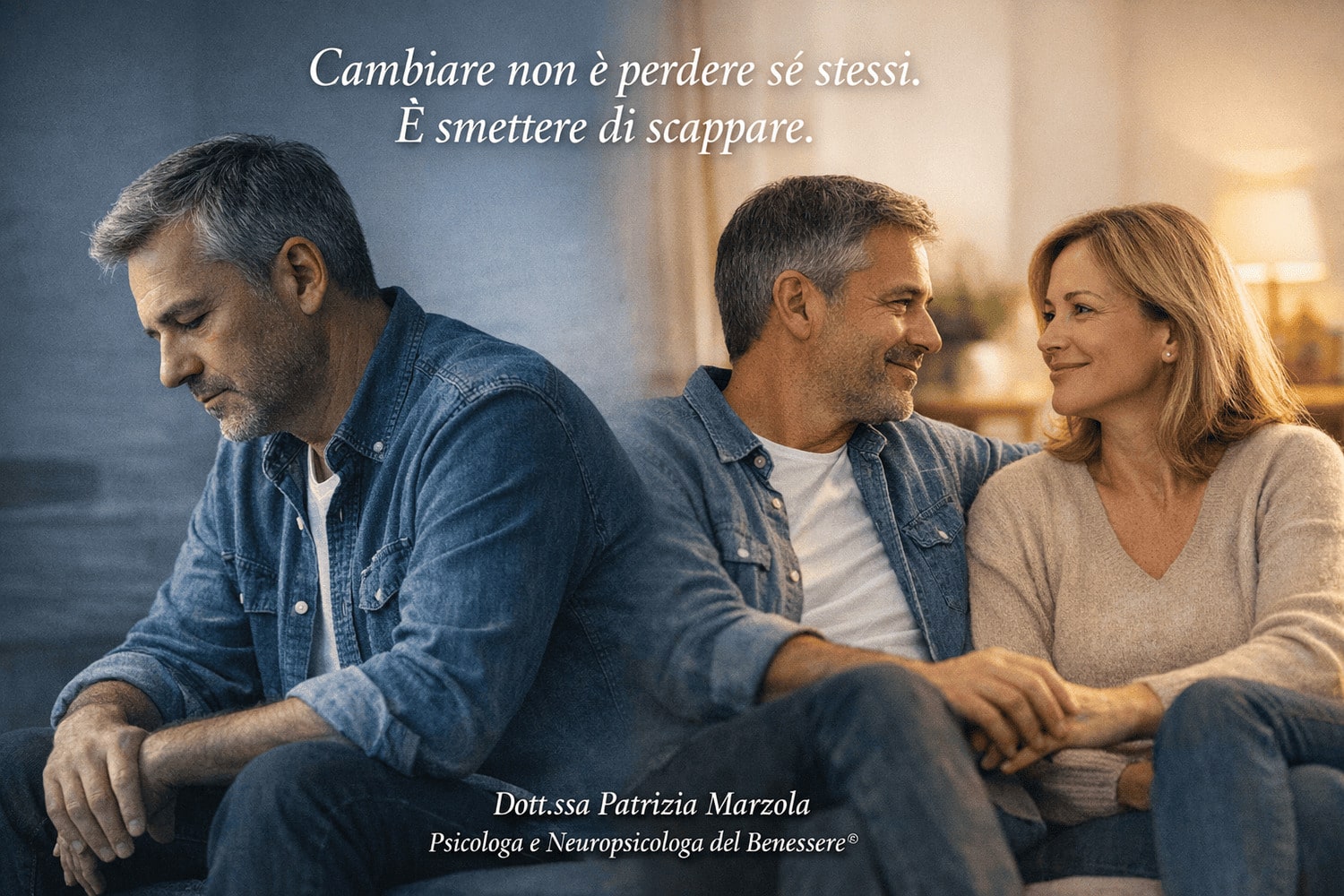 Tratti narcisistici e cambiamento – un percorso possibile per l’uomo Tratti narcisistici e cambiamento: uomo che passa dal ritiro emotivo a una relazione più serena e consapevole