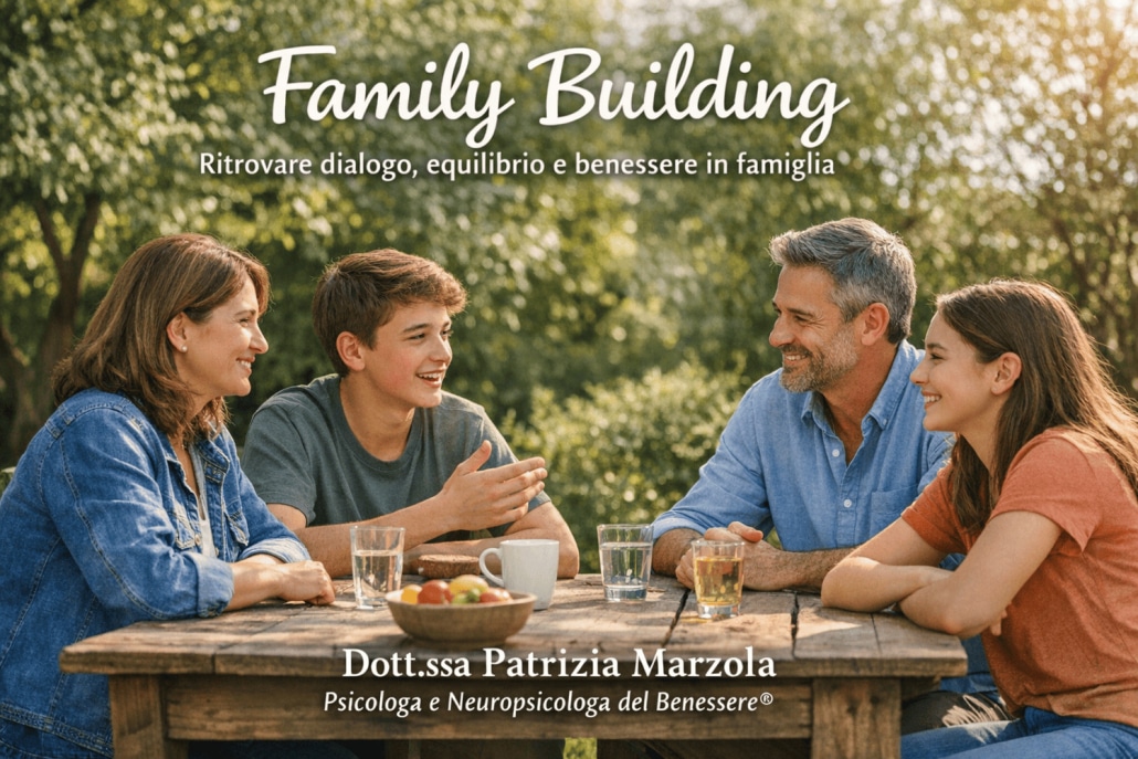 Family building e benessere familiare: una famiglia dialoga e si ascolta in un percorso di crescita e relazione