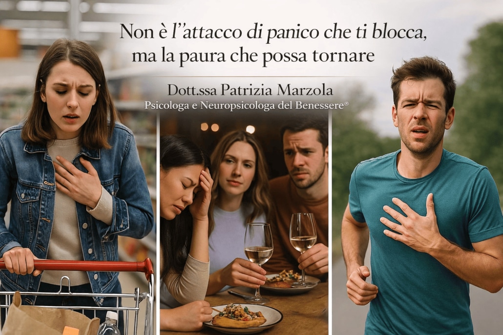 Paura dell’attacco di panico in diverse situazioni quotidiane come supermercato, ristorante e attività fisica
