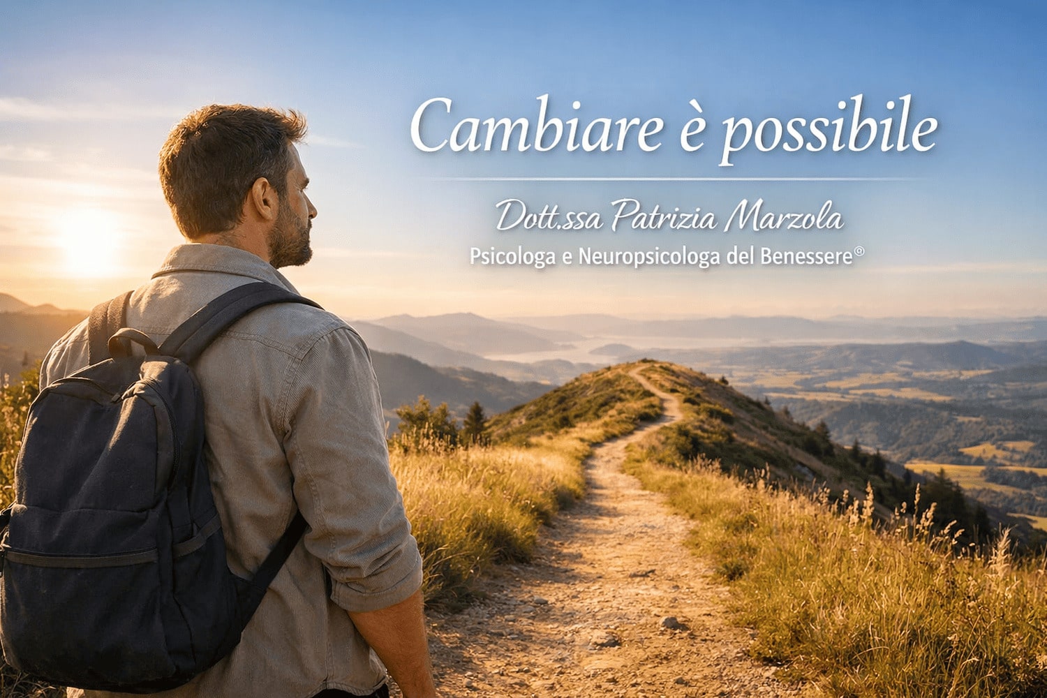 Bisogno di cambiare e crescita personale Bisogno di cambiare e crescita personale: persona che guarda un sentiero verso l’orizzonte simbolo di nuova direzione