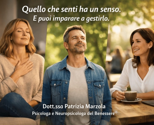 Sintomi dell’ansia: persona calma che riconosce segnali fisici e mentali come respiro e battito accelerato