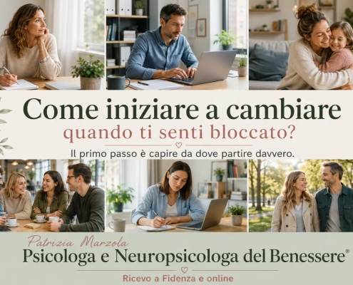come iniziare a cambiare. Persone in diversi momenti della vita riflettono, lavorano, condividono relazioni e iniziano un percorso di cambiamento personale per uscire da un periodo di blocco.