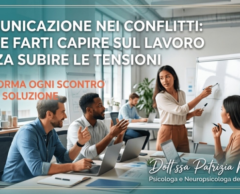Gruppo di colleghi durante una riunione di lavoro mentre comunicano in modo collaborativo. Immagine dedicata alla comunicazione nei conflitti e alla gestione delle tensioni sul lavoro.