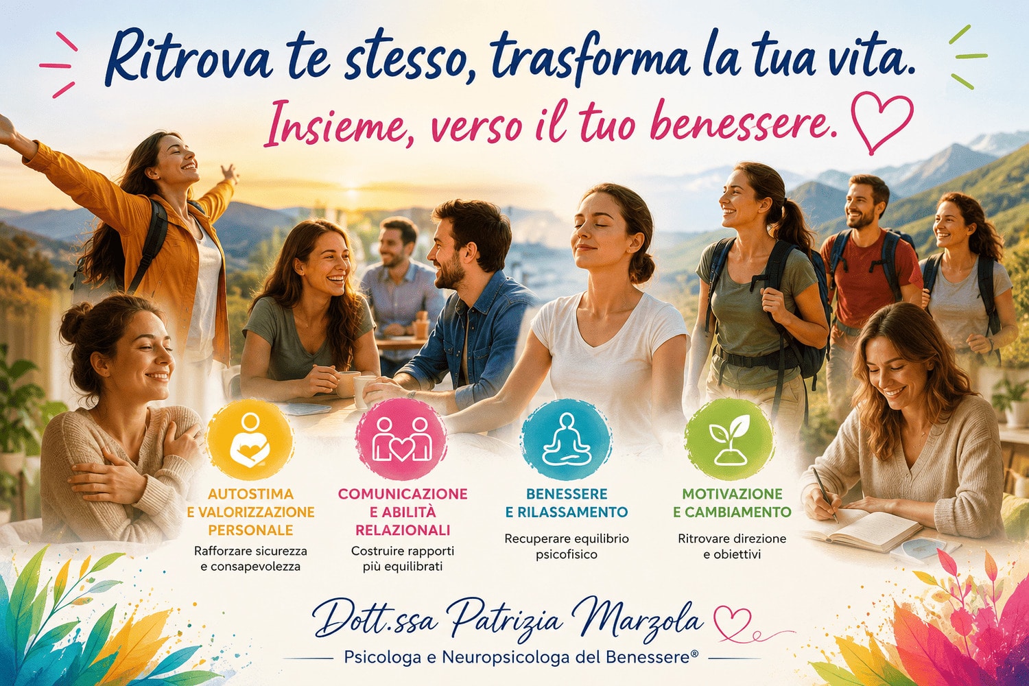 Corsi di crescita personale online e in presenza | Dott.ssa Patrizia Marzola Corsi di crescita personale per migliorare autostima, comunicazione, benessere e motivazione con la Dott.ssa Patrizia Marzola