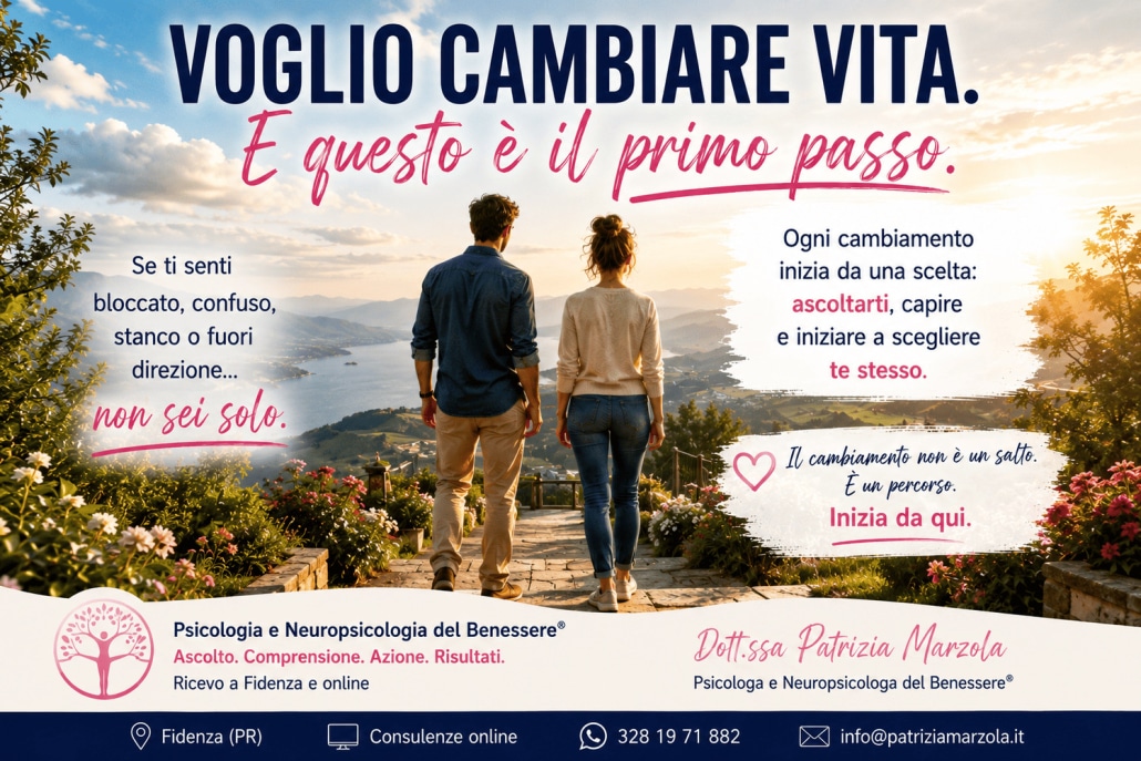 Uomo e donna osservano un nuovo orizzonte simbolo del cambiamento personale e della possibilità di superare blocchi e paure.