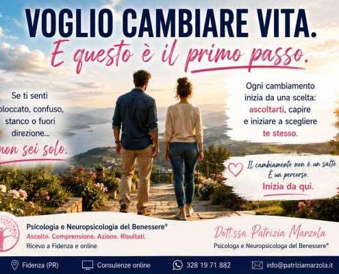 Uomo e donna osservano un nuovo orizzonte simbolo del cambiamento personale e della possibilità di superare blocchi e paure.