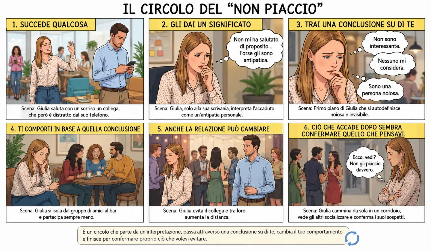 Il Circolo del Non Piaccio nelle relazioni Il Circolo del Non Piaccio: come il pensiero di non piacere può influenzare comportamenti e relazioni