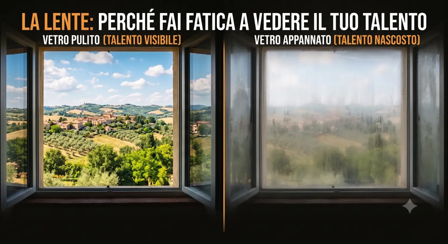 La Lente: perché fai fatica a vedere il tuo talento Come liberare il tuo talento: la metafora della Lente mostra come il modo in cui guardi te stesso possa rendere il tuo talento visibile oppure nasconderlo.