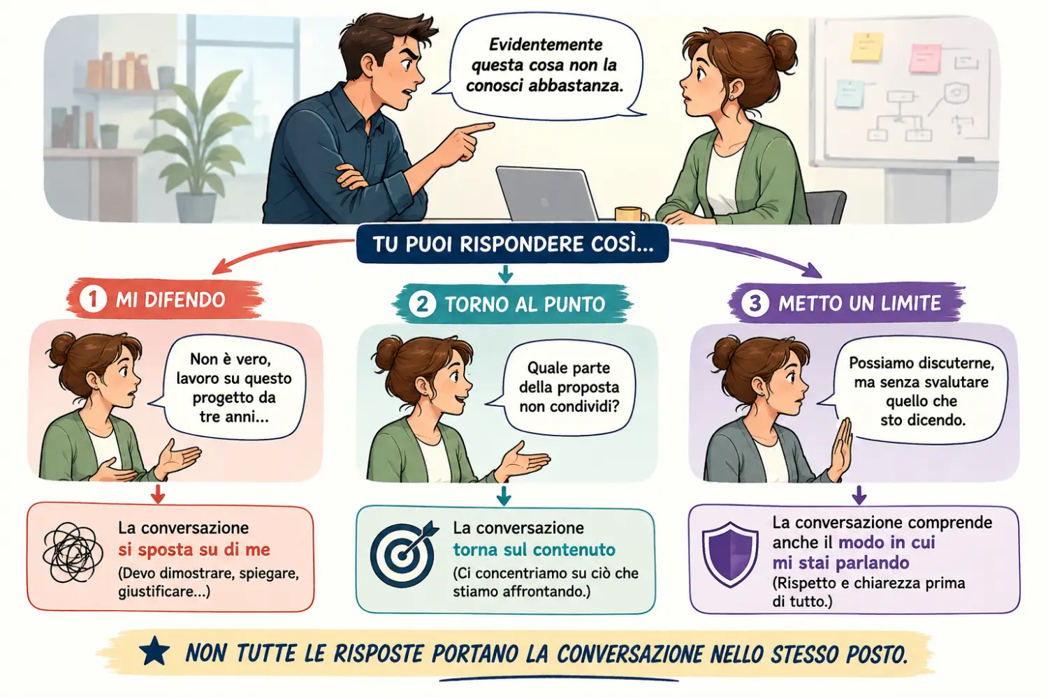 Come rispondere a una persona arrogante: tre modi di rispondere Come rispondere a una persona arrogante: tre risposte che portano la conversazione in direzioni diverse