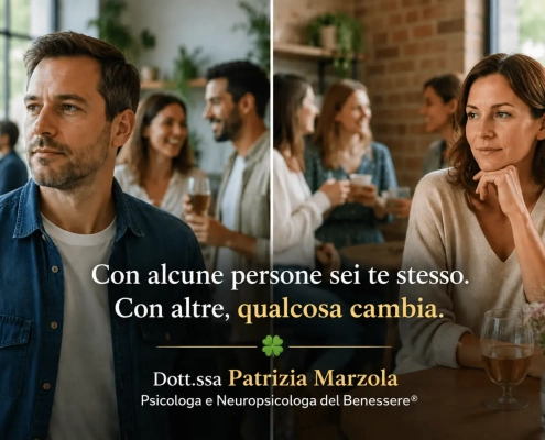 Mi sento fuori posto con le persone: uomo e donna in due situazioni sociali diverse