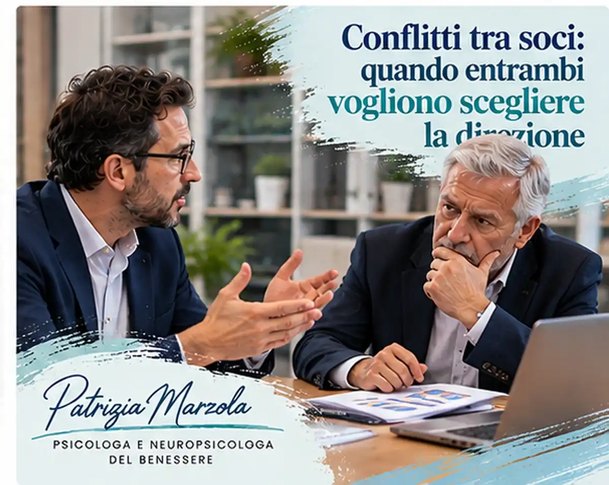 Conflitti tra soci: interessi e obiettivi diversi. Due soci discutono in ufficio sulle decisioni aziendali e su obiettivi differenti.