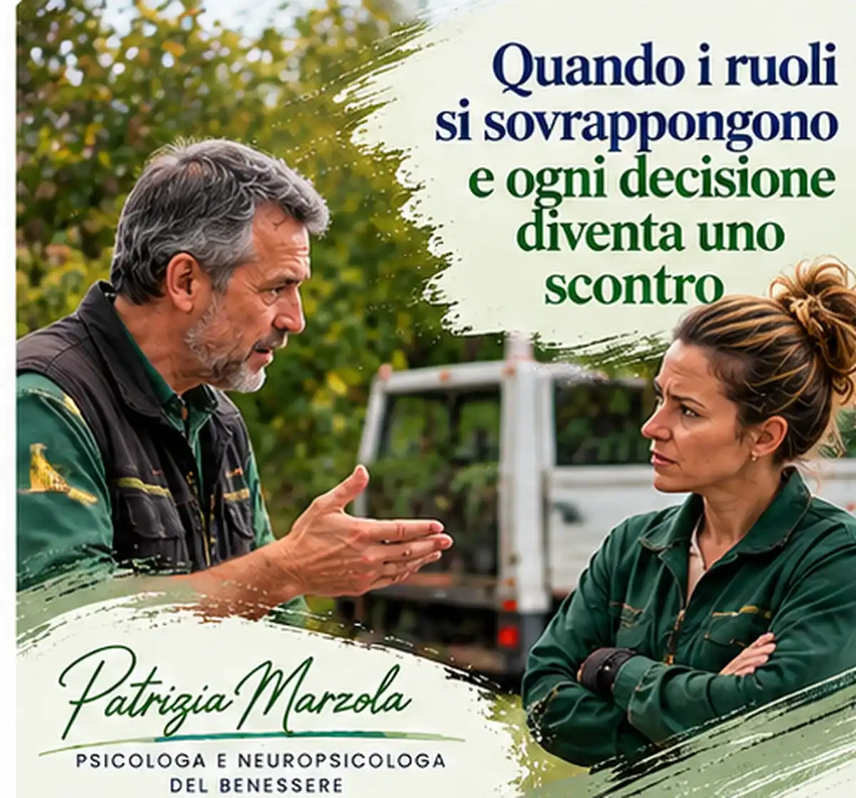 Conflitti sul lavoro: ruoli e responsabilità. Titolare e responsabile discutono per la sovrapposizione dei ruoli e delle responsabilità sul lavoro.